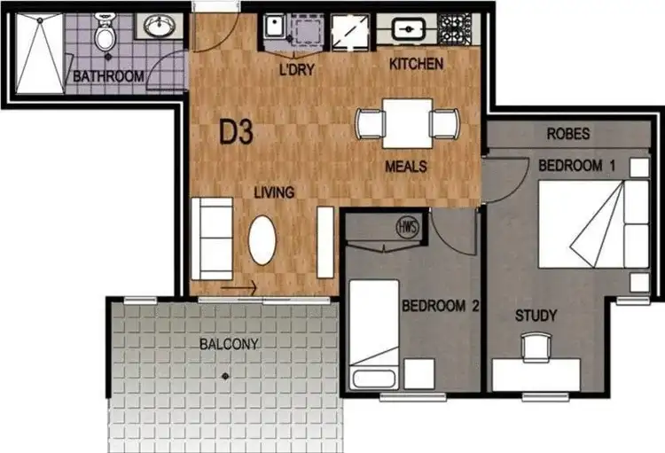 Floorplan of Homely apartment listing, 3/1126 North Road, Bentleigh East VIC 3165