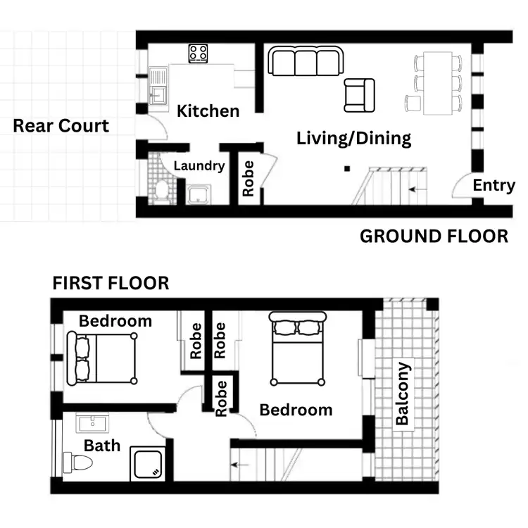 Floorplan of Homely townhouse listing, 10/28-30 Fairweather Street, Yorkeys Knob QLD 4878