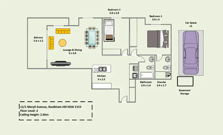 Floorplan of Homely apartment listing, 12/1 Meryll Avenue, Baulkham Hills NSW 2153