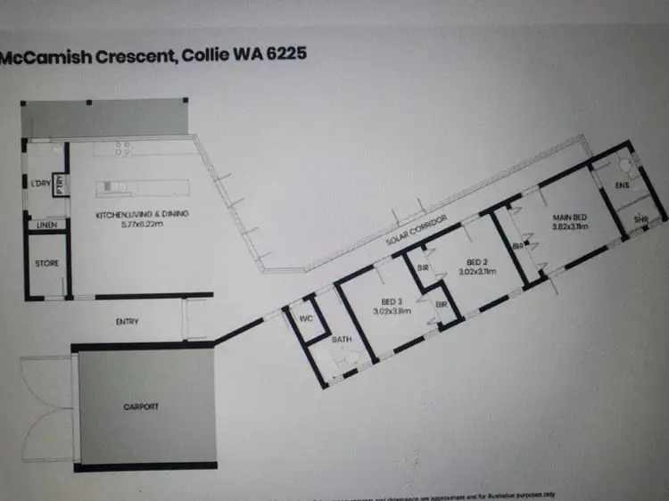 Floorplan of Homely house listing, 3 McCamish Crescent, Collie WA 6225