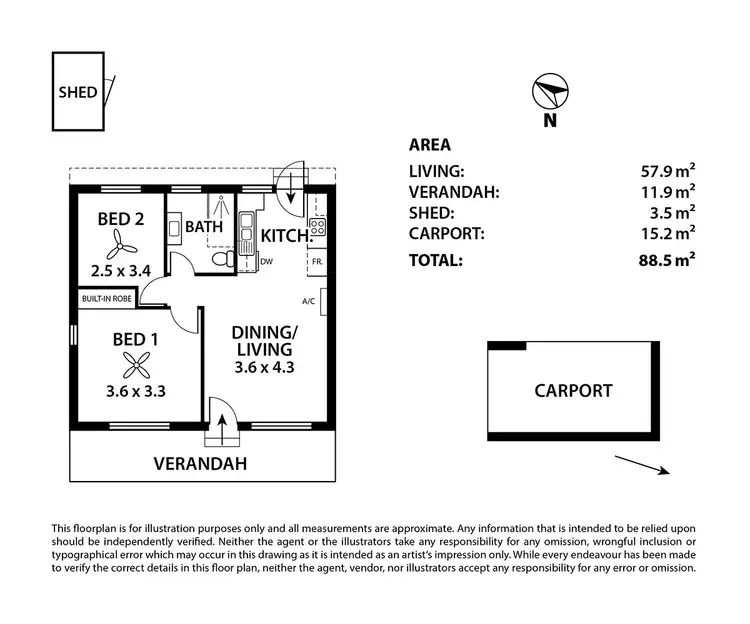 Floorplan of Homely unit listing, 1/11 Newland Street, Mount Barker SA 5251