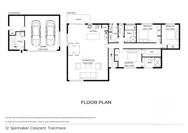 Floorplan of Homely house listing, 12 Spinnaker Crescent, Tranmere TAS 7018