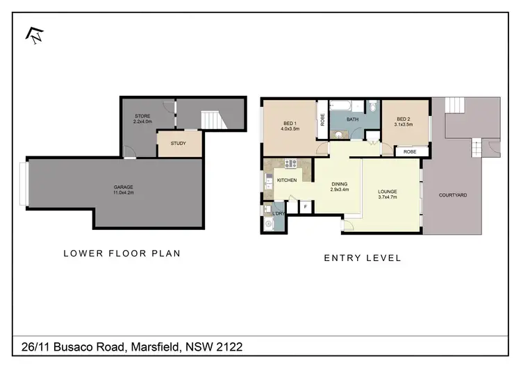 Floorplan of Homely townhouse listing, 26/11 Busaco Road, Marsfield NSW 2122