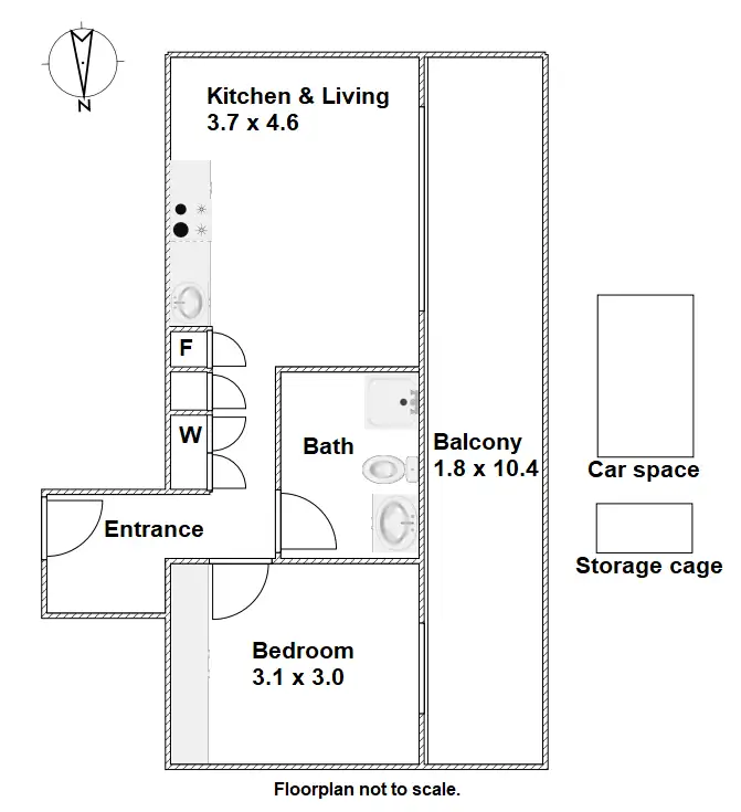 Floorplan of Homely apartment listing, 107/32 Lilydale Grove, Hawthorn East VIC 3123