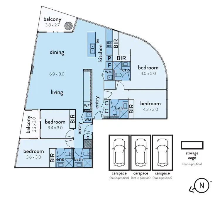 Floorplan of Homely apartment listing, 1706/81 South Wharf Drive, Docklands VIC 3008