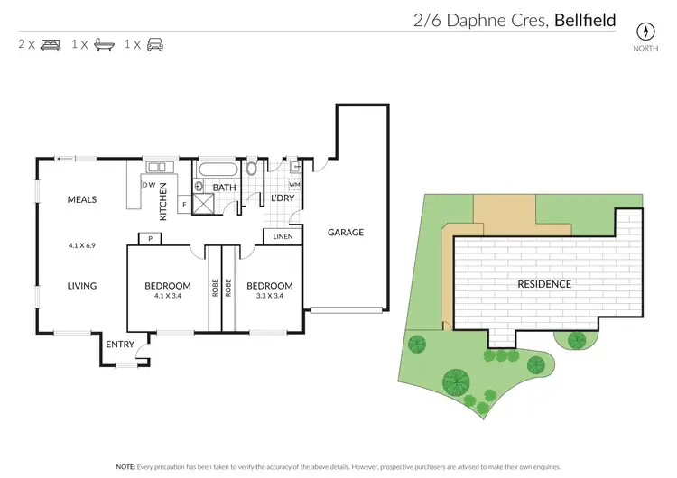 Floorplan of Homely unit listing, 2/6 Daphne Crescent, Bellfield VIC 3081