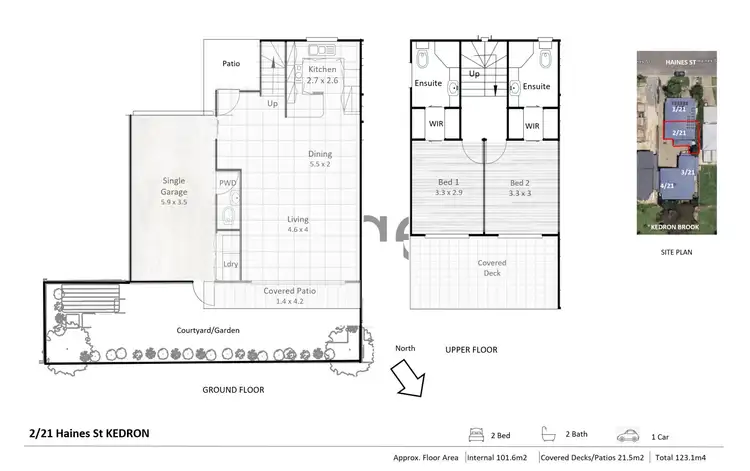 Floorplan of Homely townhouse listing, 2/21 Haines St, Kedron QLD 4031