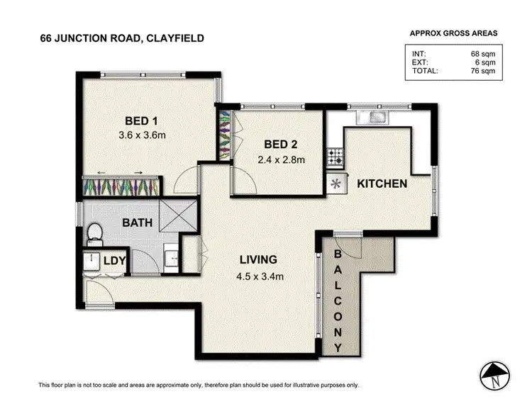 Floorplan of Homely apartment listing, 2/66 Junction Road, Clayfield QLD 4011