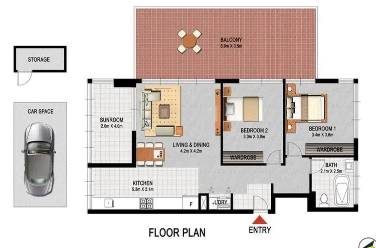 Floorplan of Homely apartment listing, 160/1 Railway Parade, Burwood NSW 2134