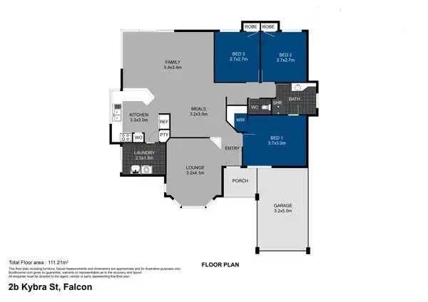 Floorplan of Homely house listing, 2/2 Kybra Street, Falcon WA 6210