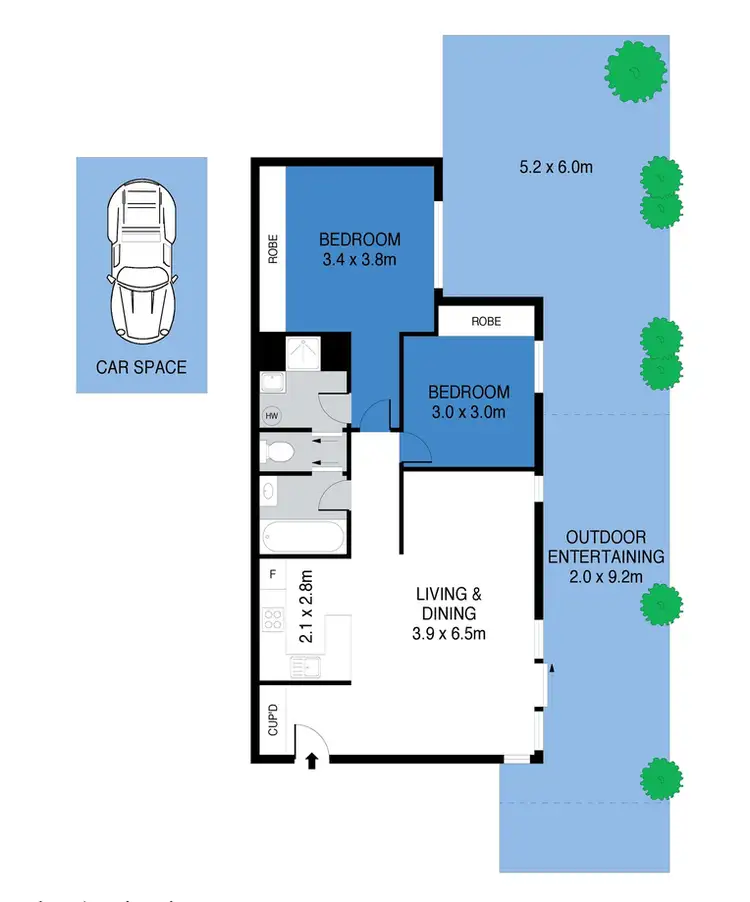 Floorplan of Homely apartment listing, 1/9 Petrea Place, Harkness VIC 3337