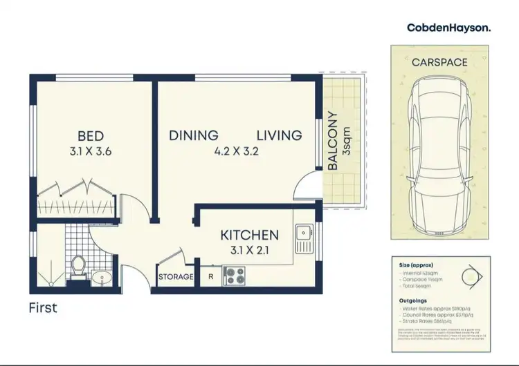 Floorplan of Homely apartment listing, 1/77 Hawthorne Parade, Haberfield NSW 2045