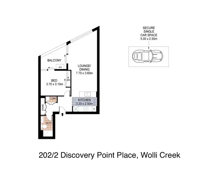 Floorplan of Homely apartment listing, 202/2 Discovery Point Place, Wolli Creek NSW 2205