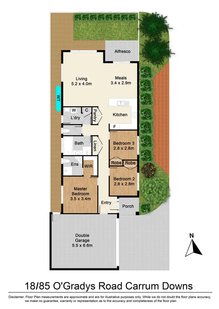 Floorplan of Homely unit listing, 18/85 OGradys Road, Carrum Downs VIC 3201