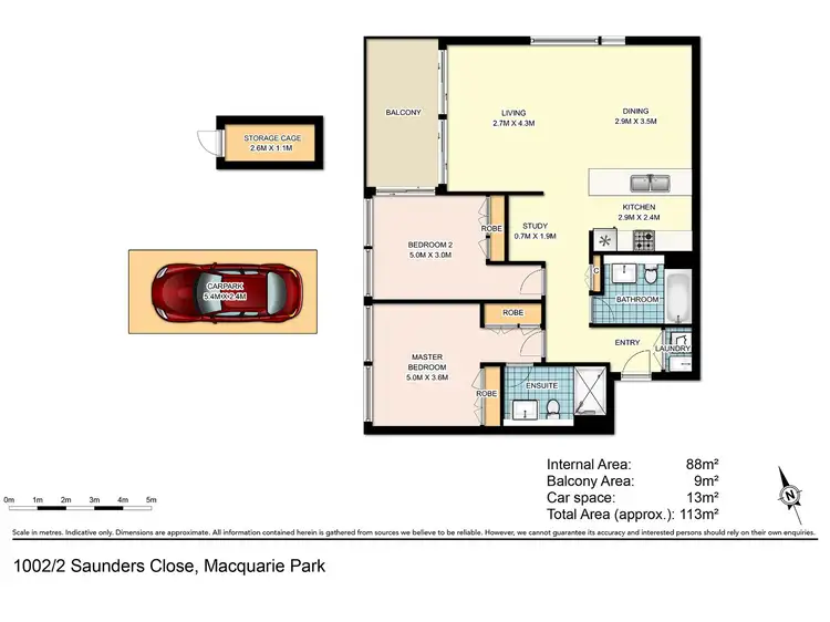 Floorplan of Homely apartment listing, 1002/2 Saunders Cl., Macquarie Park NSW 2113