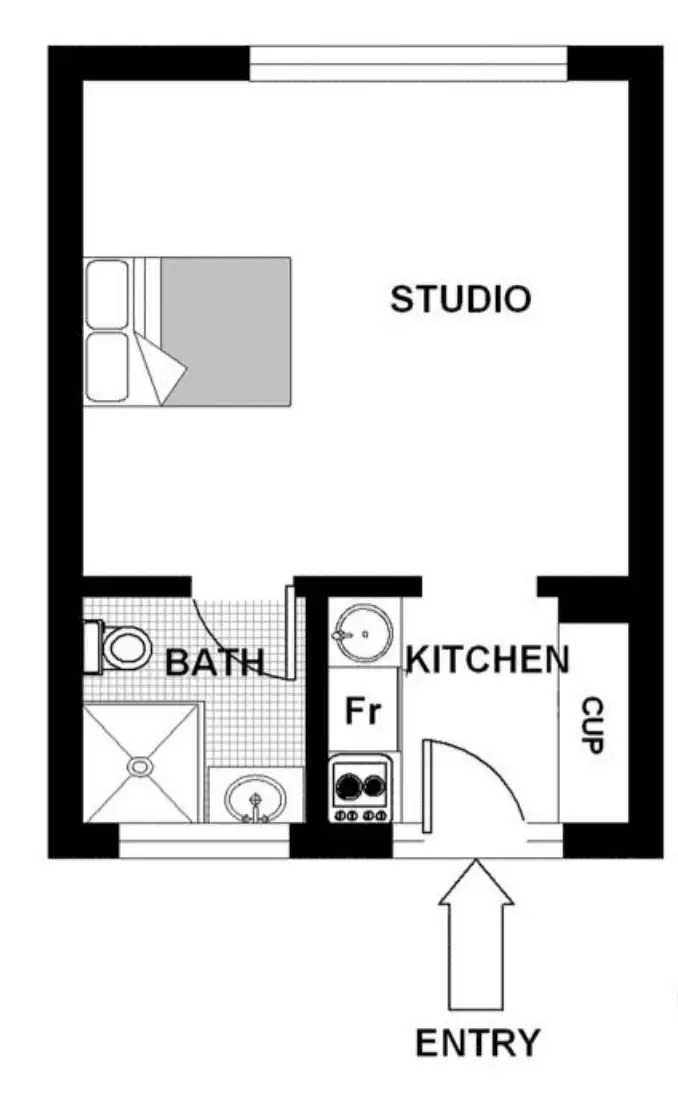 Floorplan of Homely studio listing, 40/1 McDonald Street, Potts Point NSW 2011
