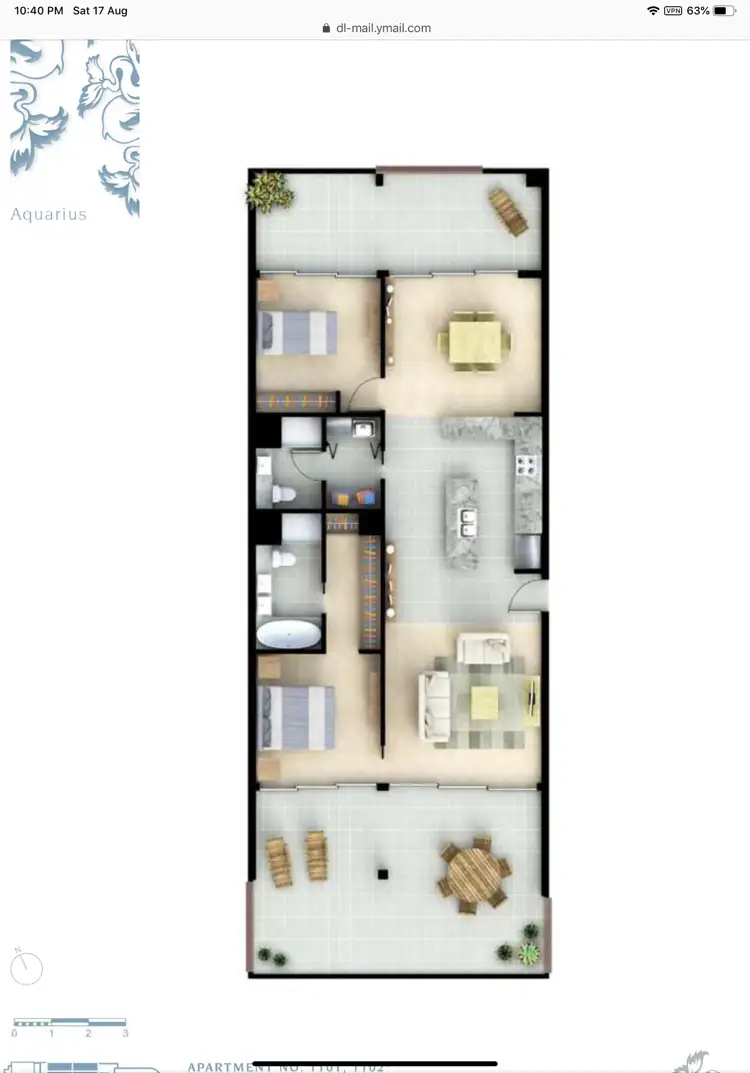 Floorplan of Homely unit listing, 1101/1 Sunset Ave, Paradise Point QLD 4216
