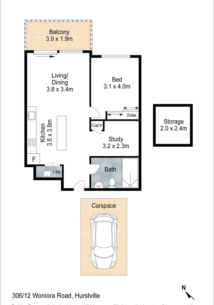 Floorplan of Homely apartment listing, 306/12 Woniora Road, Hurstville NSW 2220