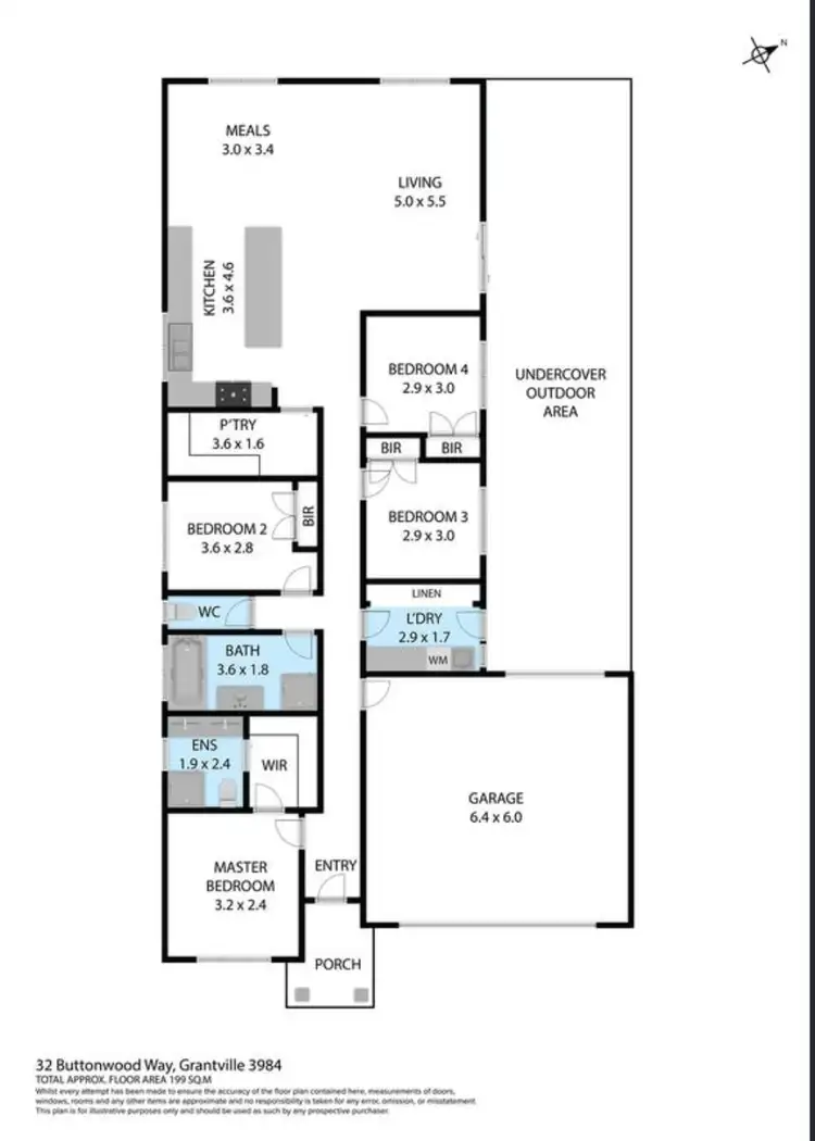 Floorplan of Homely house listing, 32 Buttonwood Way, Grantville VIC 3984
