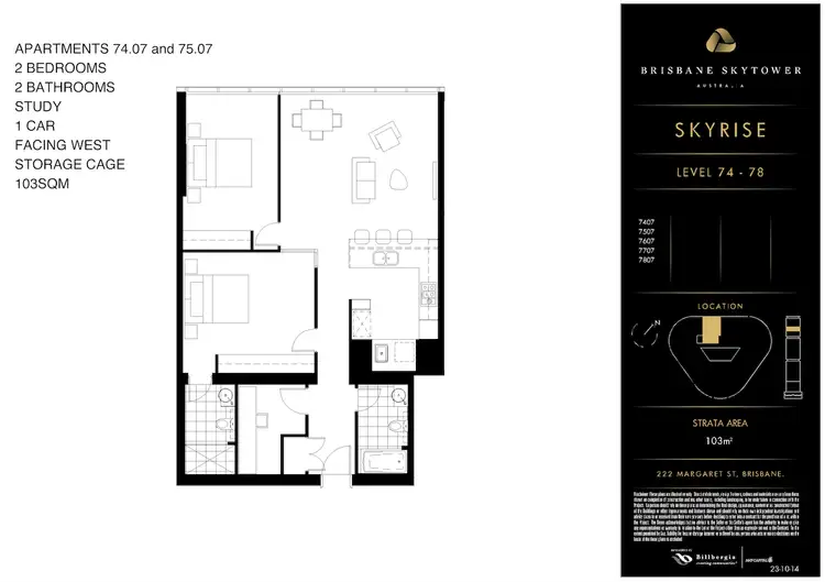 Floorplan of Homely apartment listing, 7407/222 Margaret Street, Brisbane City QLD 4000
