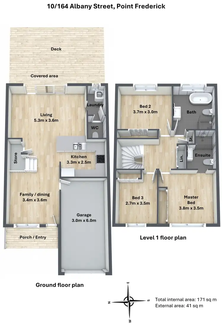 Floorplan of Homely townhouse listing, 10/164 Albany Street, Point Frederick NSW 2250