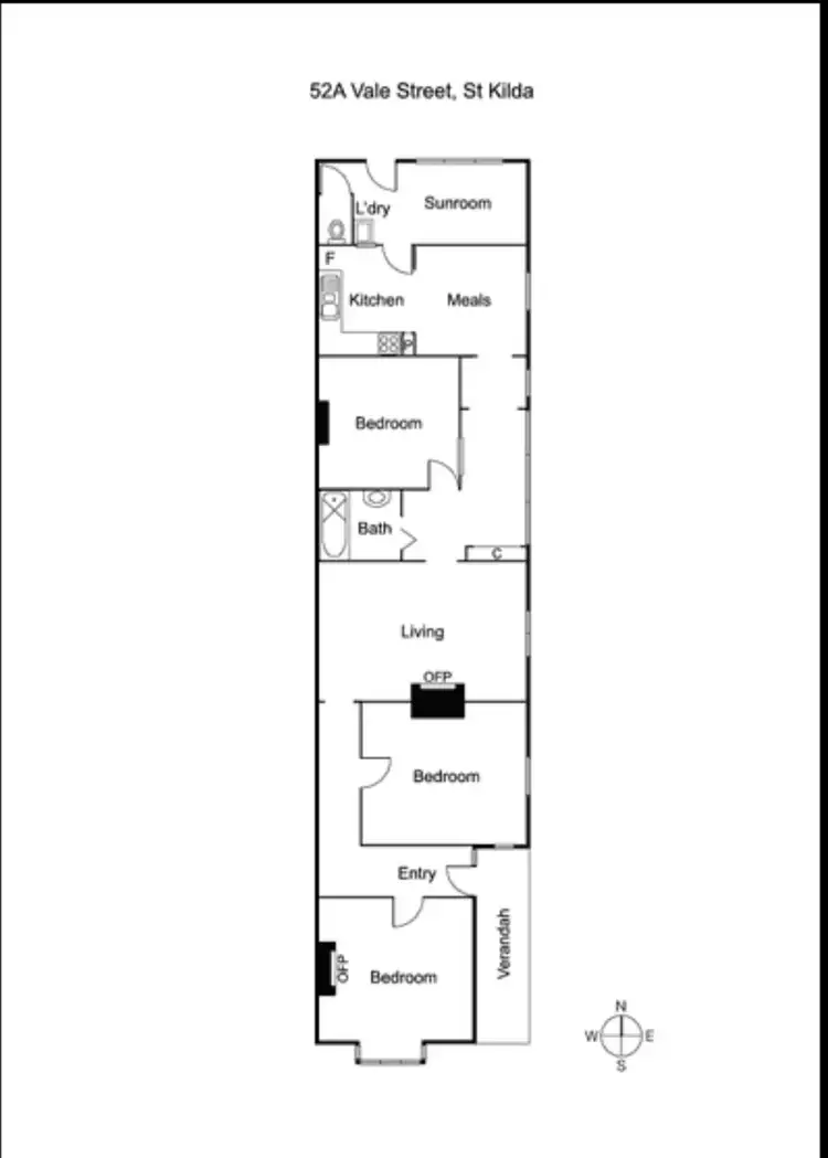 Floorplan of Homely semi-detached listing, 52A VALE STREET, St Kilda VIC 3182