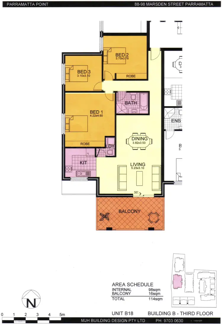 Floorplan of Homely unit listing, B18/88-98 Marsden St, Parramatta NSW 2150