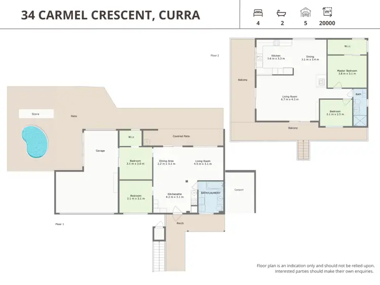 Floorplan of Homely house listing, 34 Carmel Crescent, Curra QLD 4570