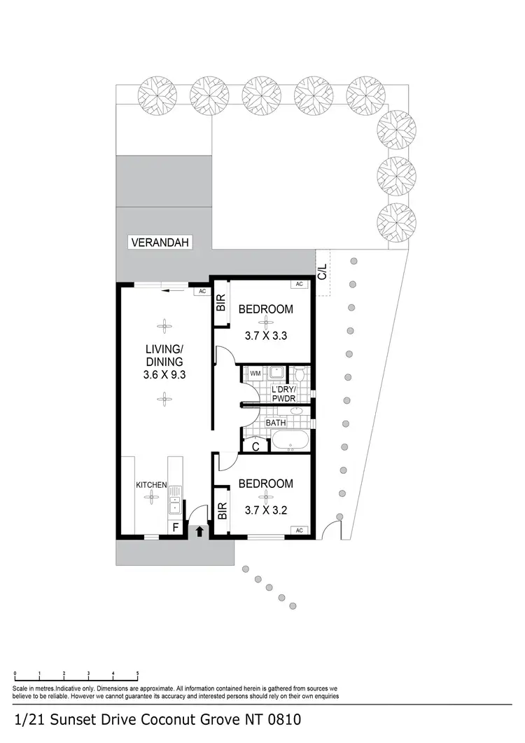 Floorplan of Homely unit listing, 1/21 Sunset Drive, Coconut Grove NT 810