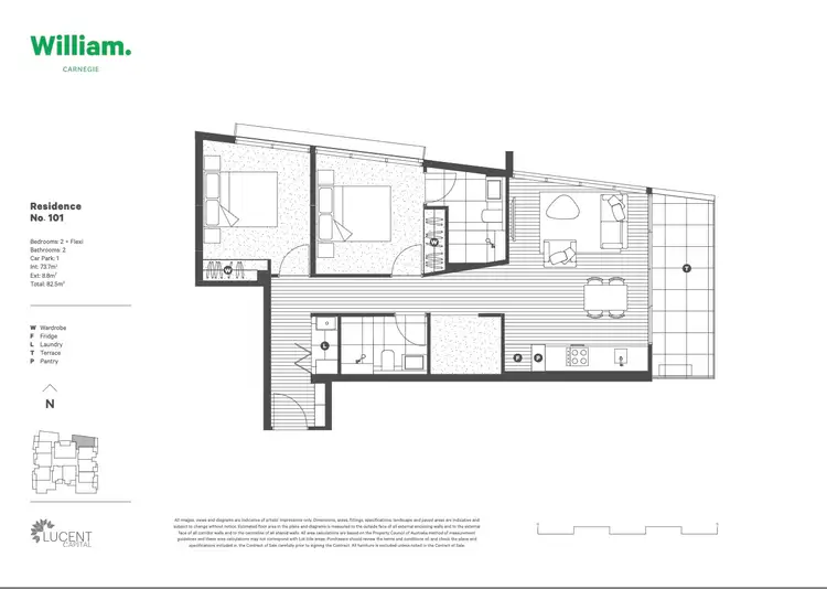 Floorplan of Homely apartment listing, 101/92 Mimosa Road, Carnegie VIC 3163