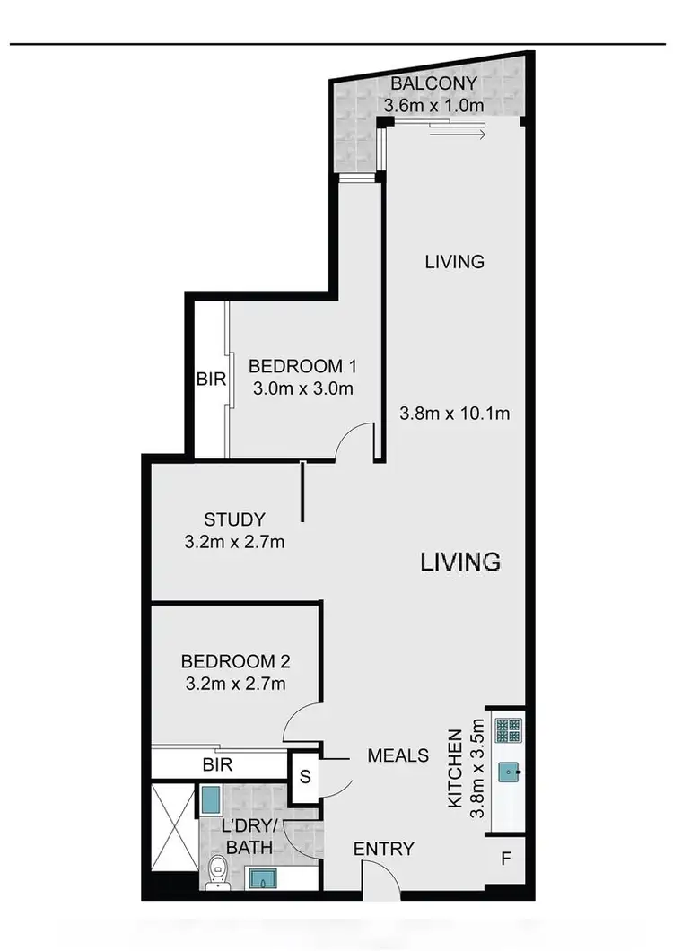Floorplan of Homely apartment listing, 206/565 Flinders Street, Melbourne VIC 3000