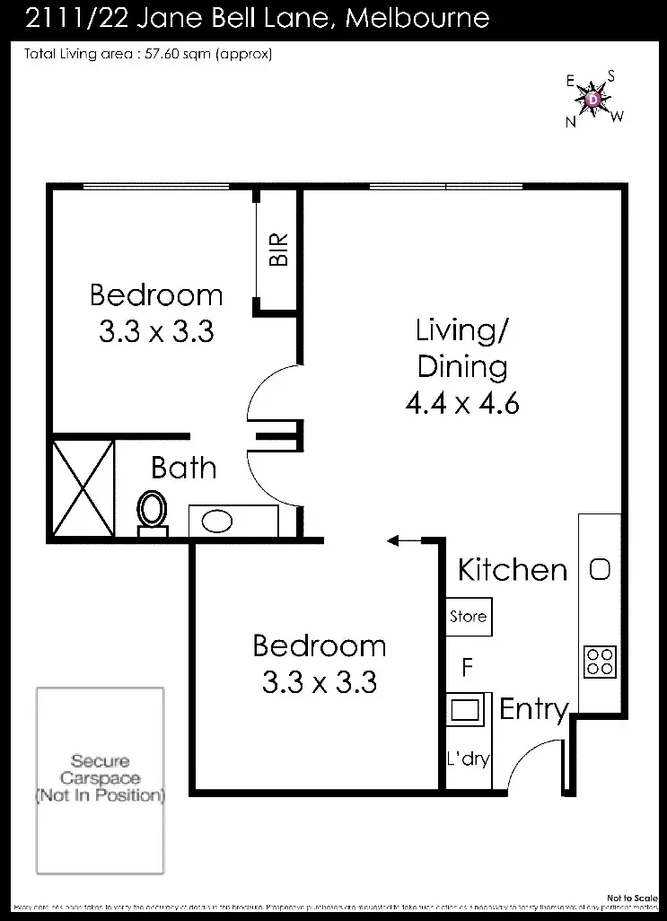 Floorplan of Homely apartment listing, 2111/22-24 Jane Bell Lane, Melbourne VIC 3000