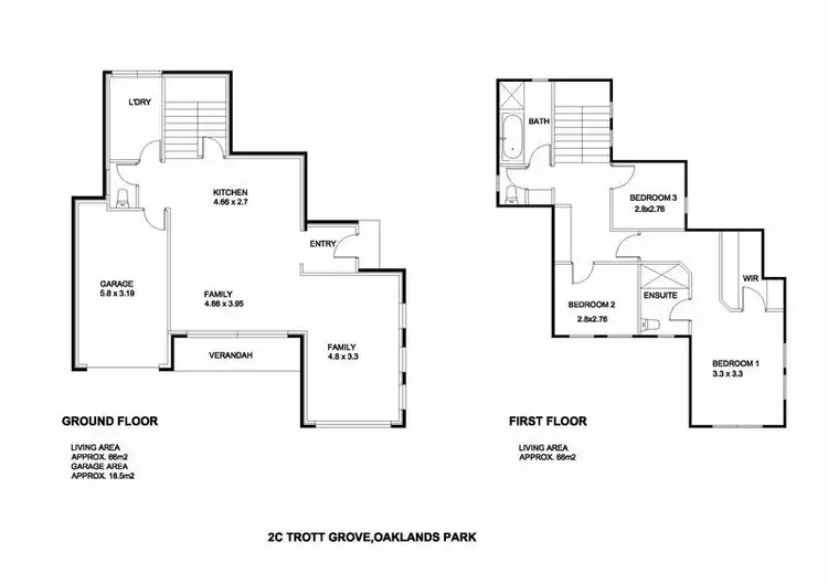 Floorplan of Homely house listing, 2C Trott Grove, Oaklands Park SA 5046