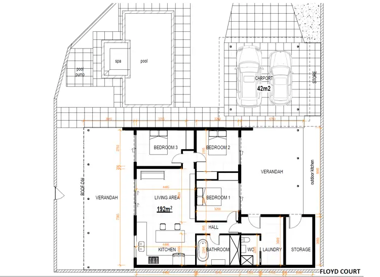 Floorplan of Homely unit listing, 2/1 Floyd Court, Coconut Grove NT 810