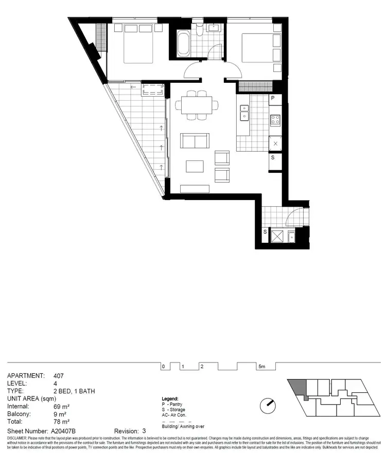 Floorplan of Homely apartment listing, 407/2 Discovery Point Pl., Wolli Creek NSW 2205