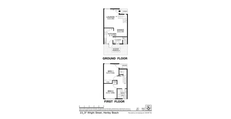 Floorplan of Homely townhouse listing, 23/37 Wright Street, Henley Beach SA 5022