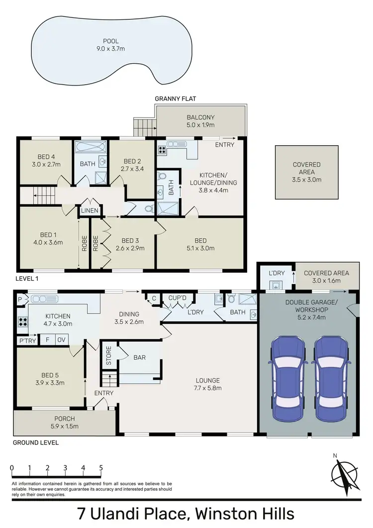 Floorplan of Homely house listing, 7 Ulandi Place,, Winston Hills NSW 2153