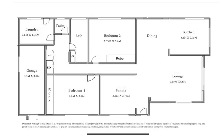Floorplan of Homely townhouse listing, 1/5 O’Hanlon Road, Queanbeyan NSW 2620