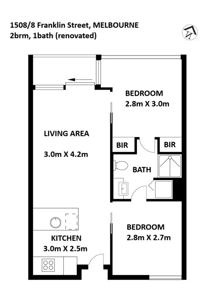 Floorplan of Homely apartment listing, 1508/8 Franklin Street, Melbourne VIC 3000