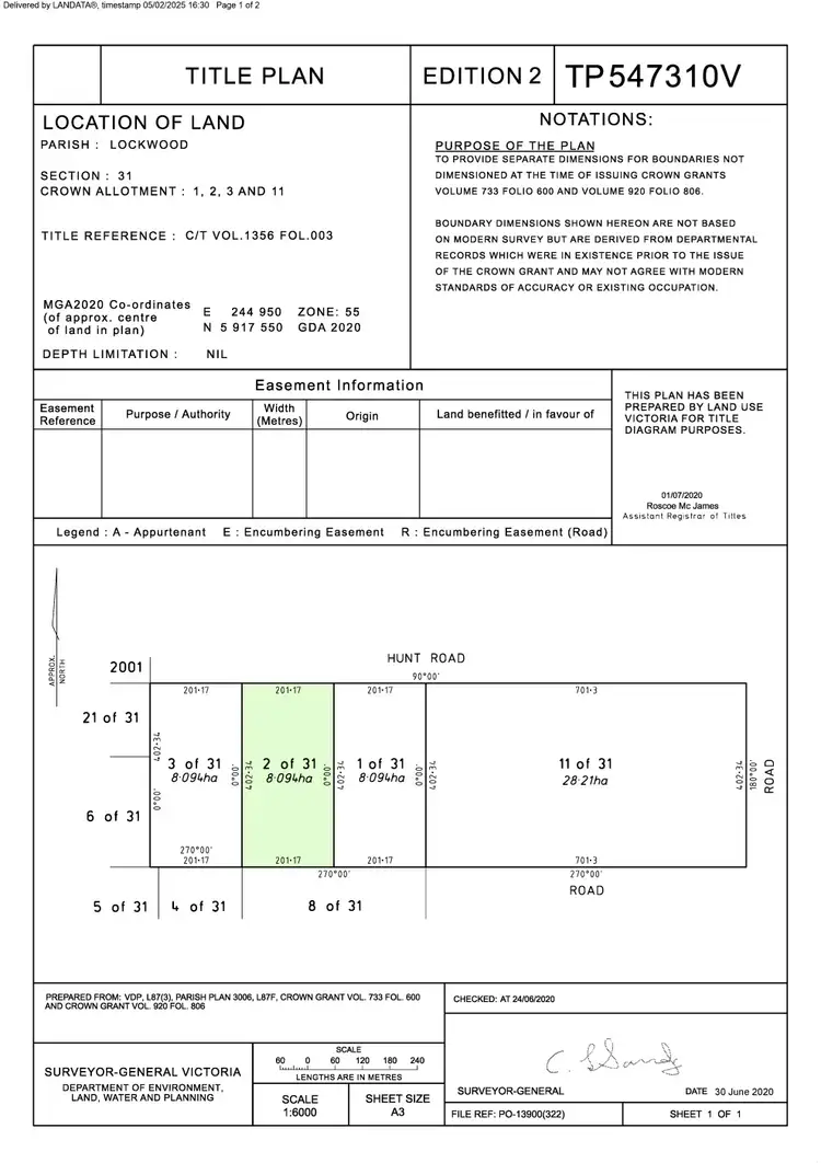 Floorplan of Homely land listing, 23 Hunt Road, Lockwood South VIC 3551