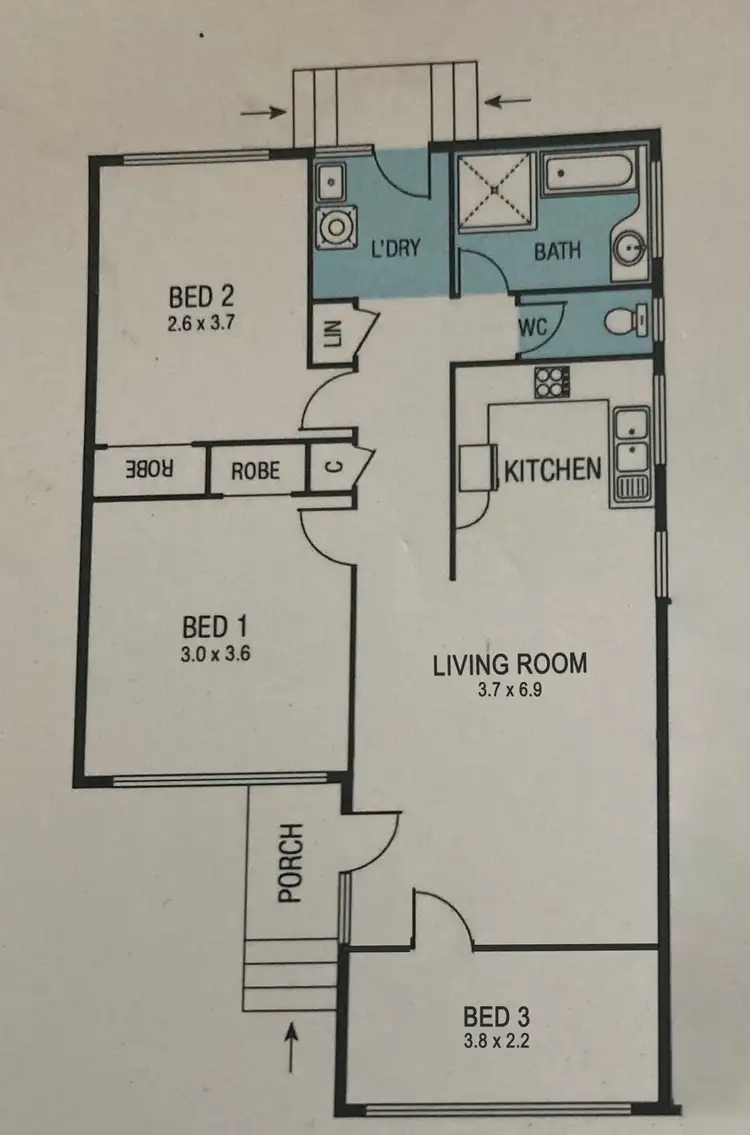 Floorplan of Homely unit listing, 9/47 Rathcown Rd, Reservoir VIC 3073