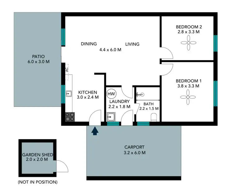 Floorplan of Homely unit listing, U25/2131 Old Coast Road, Bouvard WA 6211