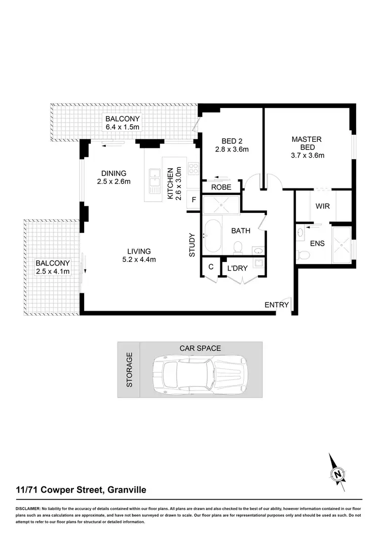 Floorplan of Homely apartment listing, 11/71 Cowper St, Granville NSW 2142