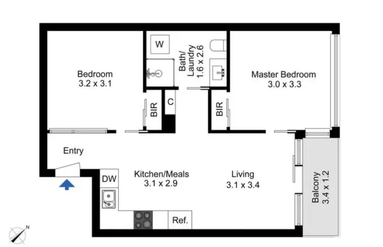 Floorplan of Homely apartment listing, 1713/618 Lonsdale Street, Melbourne VIC 3000