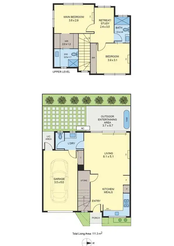 Floorplan of Homely townhouse listing, 3/277 O'Hea St, Pascoe Vale South VIC 3044