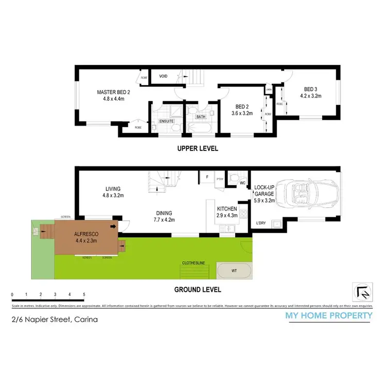 Floorplan of Homely townhouse listing, 2/6 Napier Street, Carina Heights QLD 4152