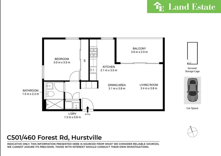 Floorplan of Homely apartment listing, C501/460 Forest Road, Hurstville NSW 2220