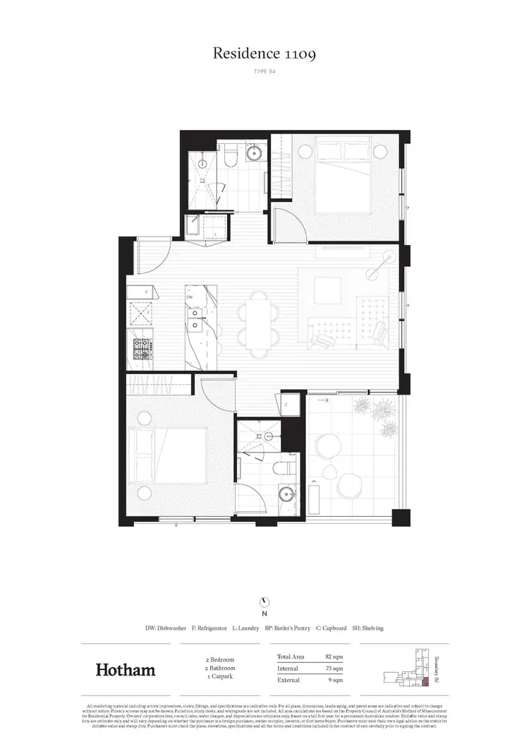 Floorplan of Homely apartment listing, 1109/139 Boundary Road, North Melbourne VIC 3051