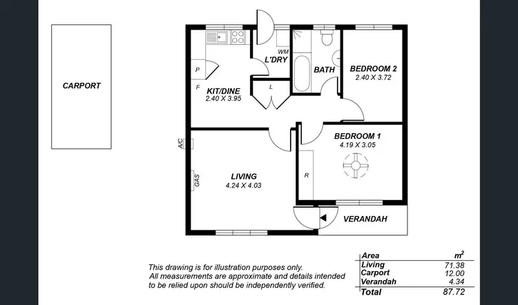 Floorplan of Homely unit listing, 3/ 19 Lothian Avenue, Windsor Gardens SA 5087