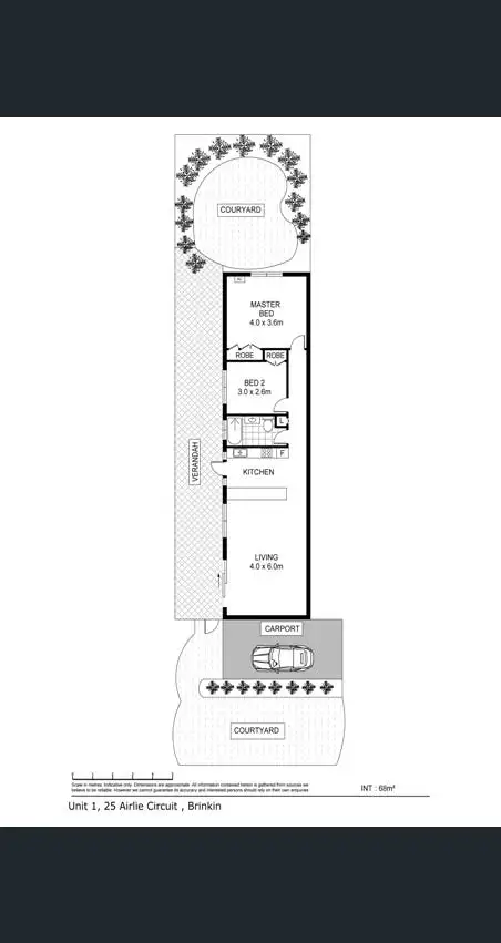 Floorplan of Homely unit listing, 1/25 Airlie Circuit, Brinkin NT 810